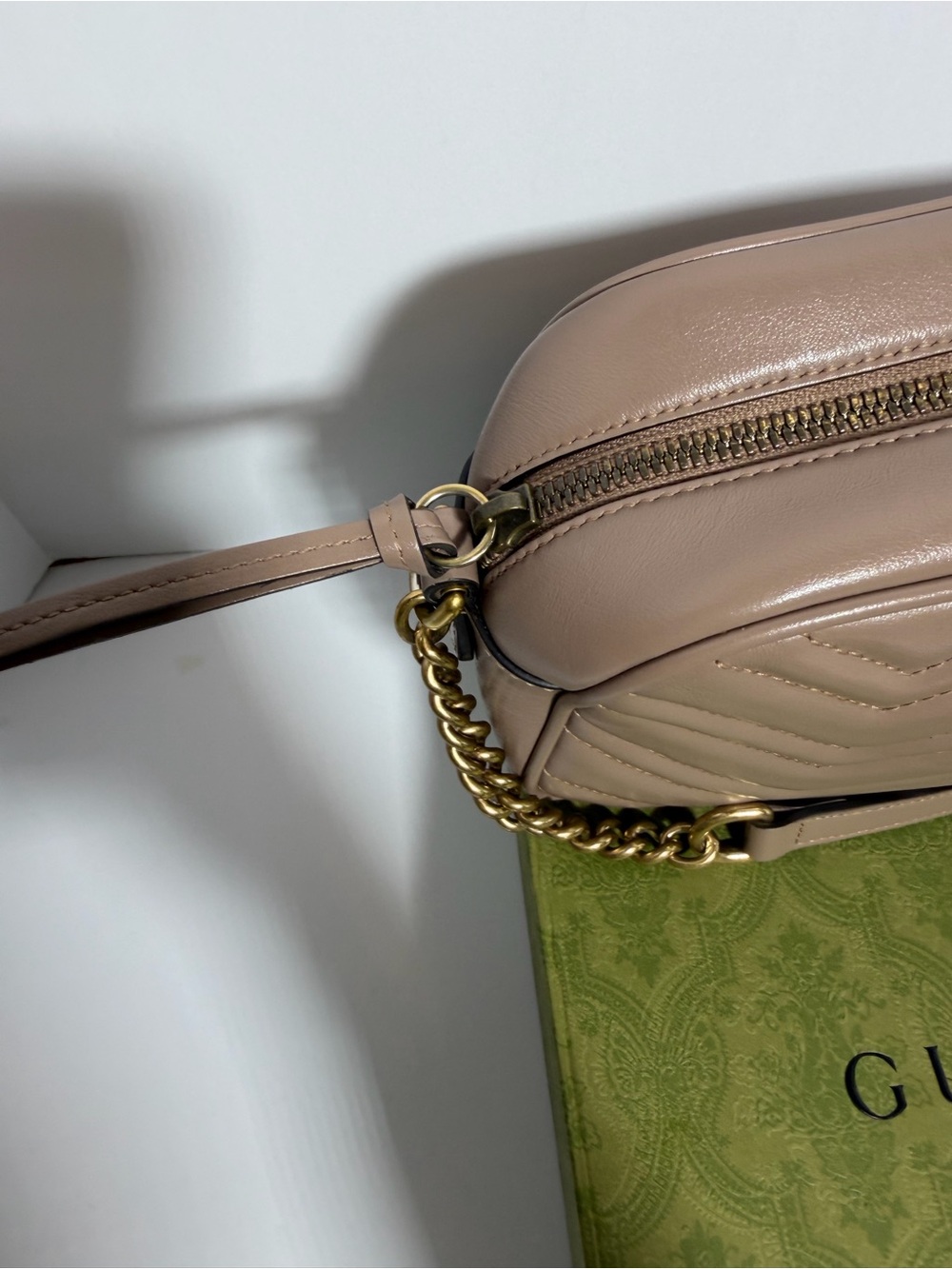 AUTHENTIC Gucci Beige/Pink Matelassé GG Marmont Camera Crossbody Bag - Picture 6 of 16